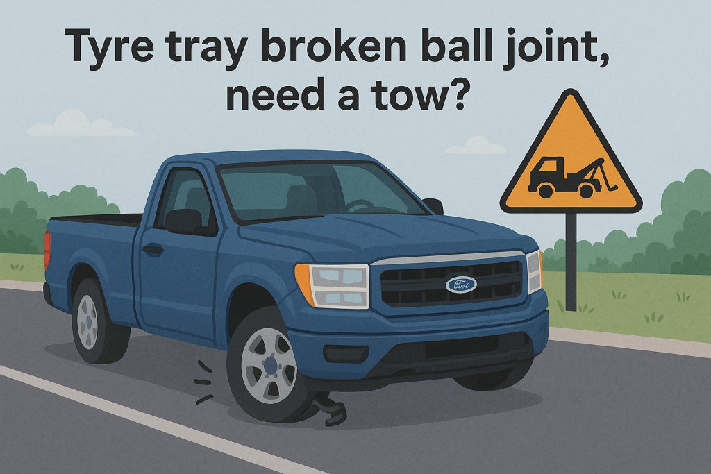 Ford Tyre tray broken ball joint, nedd a tow?